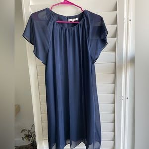 BCGGeneration Navy dress with sheer butterfly sleeves